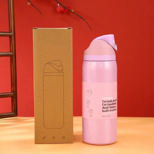 Double wall vacuum thermos bottle